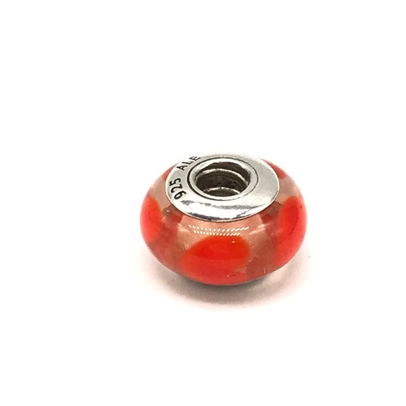 Pandora Orange Hearts Murano Glass Charm - Picture 5 of 5